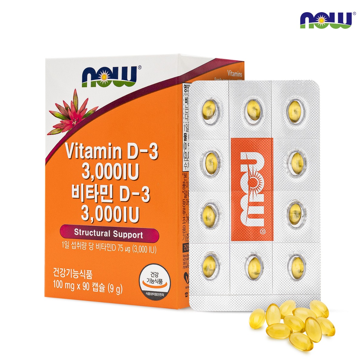 나우푸드 비타민D3 3000IU 90캡슐 3개월분